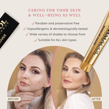 - Full Coverage Matte Foundation with SPF 30, Waterproof Foundation for Oily Skin, Acne, & under Eye Bags, Long-Lasting Makeup, 30G - Shade 207