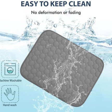 Summer Cooling Mat & Sleeping Pad- Water Absorption Top, Materials Safe, Easy Carry, EZ Clean. Keep Cooling for Pets, Kids and Adults.(Dark Grey, 28" X 22")
