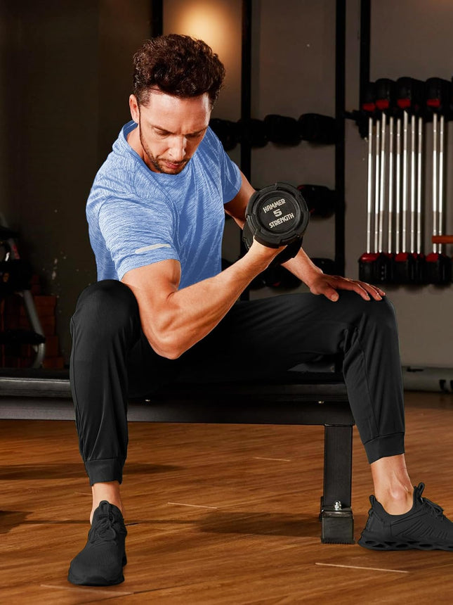 Mens Workout Shirts Short Sleeve Athletic Dry Fit Tshirts Shirts Running Gym Crewneck T-Shirts