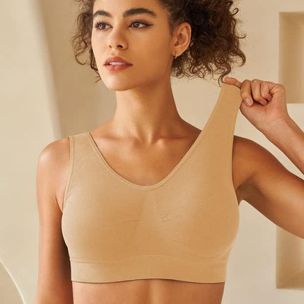 Womens Sports Bras, Yoga Comfort Seamless Stretchy Sports Bra for Women 3 Pack