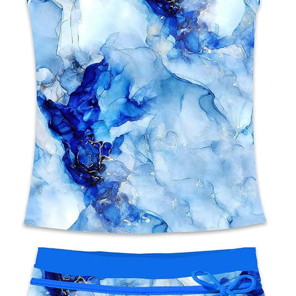Little Girls' Summer Swimwear Two Piece Boyshort Tankini Kids Swimsuit