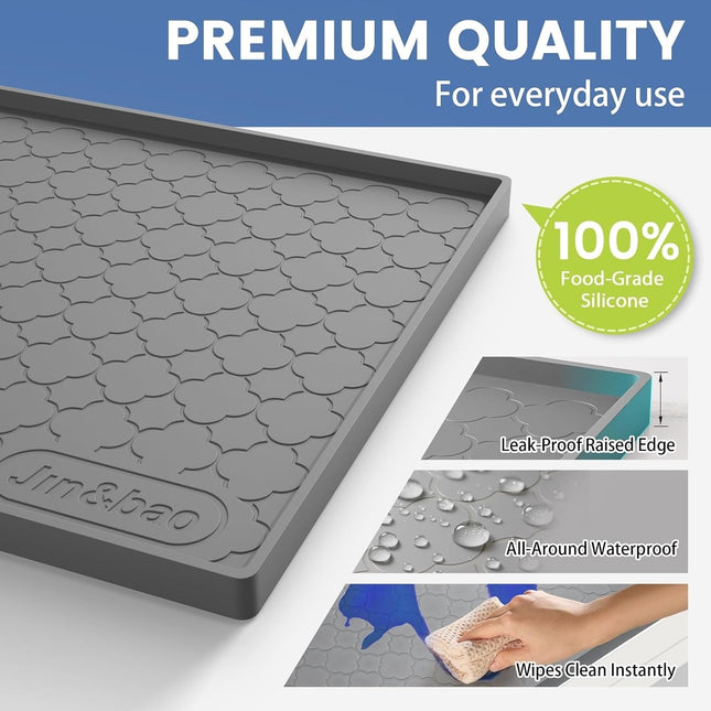 Waterproof under Sink Mat 34" X 22", Thick Silicone Mat Cabinet Protector for Kitchen and Bathroom, Shelf Liner, Home Organizer and Storage, Multipurpose Tray for Gadgets and Essentials