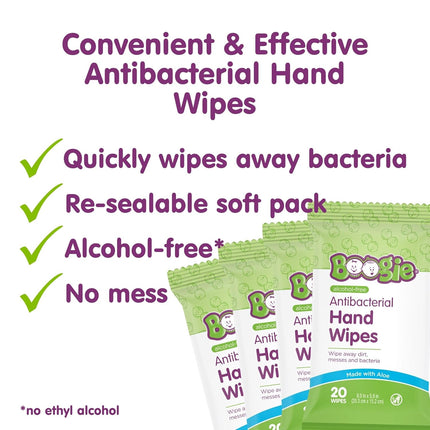 Antibacterial Hand Wipes - 100 Count - Hypoallergenic & Alcohol-Free - Travel and Diaper Bag Essential