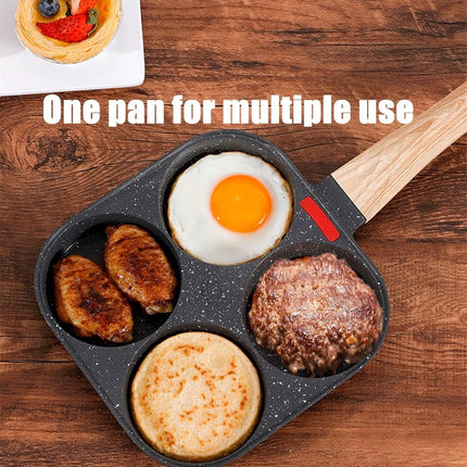 4-Cup Egg Pan Nonstick, and Granite Egg Frying Pan, Versatile Breakfast Skillet for Eggs, Pancakes, Plett, Crepes, Compatible with Gas Stove and Induction Cooktop