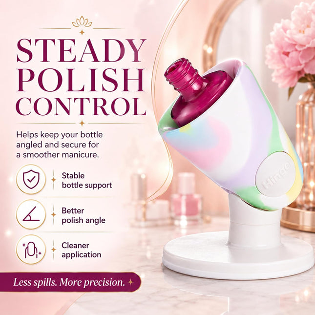 Hinge Untippable Nail Polish Bottle Holder | Anti-Spill Nail Polish Holder Stand, Tilted, Smartgrip Airlock Suction | Fingernail Painting, Nail Art Tools | Nail Polish Accessories (Unicorn)