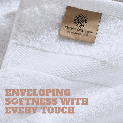 White Bath Towels 24X50 Inch, 6 Pack - Extra Absorbent Cotton Towel Set for Bathroom