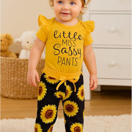 Newborn Baby Girl Clothes Infant Ruffle Romper Pants Set Summer Outfits Cute Baby Clothes for Girls