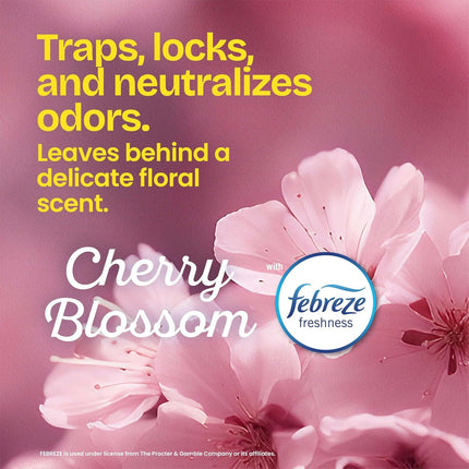 Small Trash Bags 4 Gallon, Febreze Cherry Blossom Garbage Bags, Odor Resistant with Drawstring, 34 Count