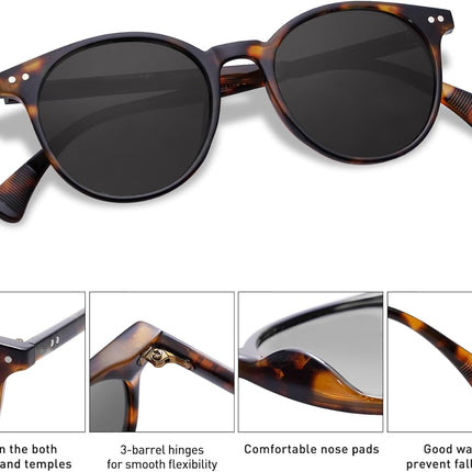 Small round Classic Polarized Sunglasses for Women Men Vintage Style UV400 Lens MAY SJ2113