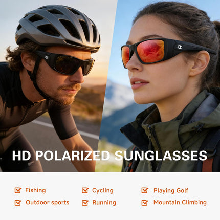 Sports Polarized Sunglasses for Men: Women UV400 Protection Wrap around Sun Glasses for Fishing Driving Cycling TR90