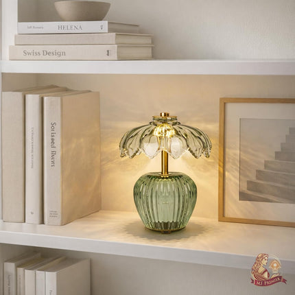 Rechargeable Table Lamp, Small Cordless Lamp with Timer, Green