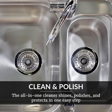 Perfect Sink Cleaner and Polish, Restorative, Water-Repellant, Removes Stains, Ideal for Brushed Stainless Steel, Cast Iron, Porcelain, Corian, Composite, Acrylic, 8.5 Oz 2 Pack