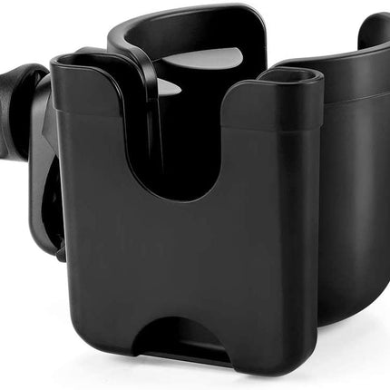 Stroller Cup Holder with Phone Holder, Bike Cup Holder, Universal Cup Holder for Uppababy Nuna Doona Strollers, 2-In-1 Cup Holder for Walker, Wheelchair, Scooter
