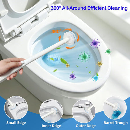 Disposable Toilet Brush Cleaning System, with 20 Pcs Brush Bowl for Clorox
