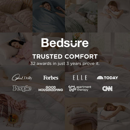 Bedsure White Duvet Cover Queen Size - 3 Pieces Prewashed Cotton-Like Polyester Extra Soft Bedding Set, Includes 1 Duvet Cover 90X90 Inches with Zipper Closure & 2 Pillow Shams, Comforter Not Included