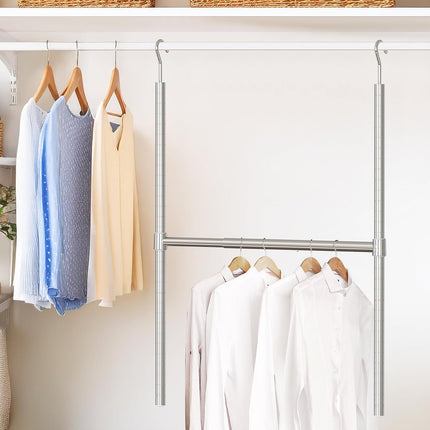 Adjustable Closet Hanging Rod, Chrome