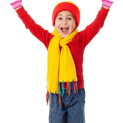 3 Pairs Winter Knit Gloves for Kids Stretchy Full Finger Fluffy Mittens for Toddler Boys Girls 1-11 Years