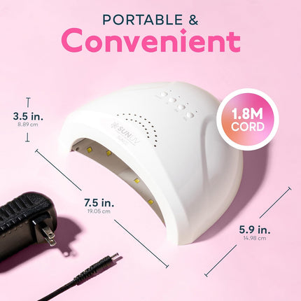 UV LED Nail Lamp, Gel Light for Nail Polish UV Dryer with 3 Timers Sunone White
