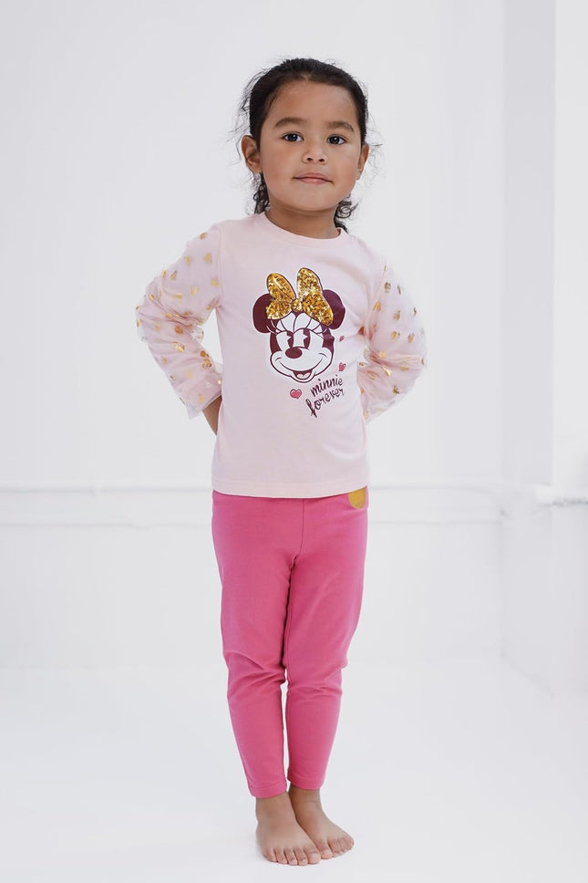 Minnie Mouse Peplum T-Shirt and Leggings Outfit Set Infant to Big Kid Sizes (18 Months - 14-16)