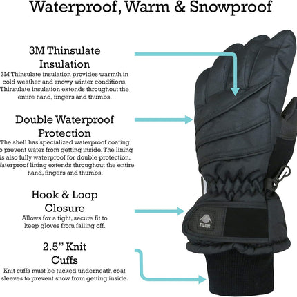 Kids Waterproof Winter Thinsulate Warm Gloves