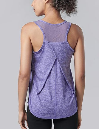 Women's 5-Pack Workout Tank Tops – Athletic Racerback Mesh Sleeveless Shirts for Yoga, Gym, Running & Fitness