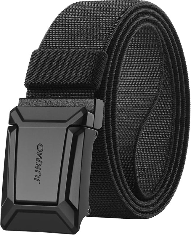 Men's Stretch Tactical Belt – 1.5-Inch Elastic Nylon Web Belt with Quick-Release Flip Buckle for Military, Work, Hiking & Rigger Use
