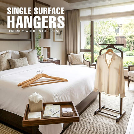 Utopia Home Wooden Hangers, 30 Pack Slim Suit Hangers with 360° Rotatable Hooks, Natural Wood Clothes Hangers with Shoulder Grooves for Suits, Coats, Jackets, Shirts & Closet Organization