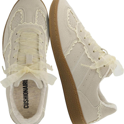 CUSHIONAIRE Belinda Women's Sneakers – Lace-Up Casual Shoes with Contrast Detail