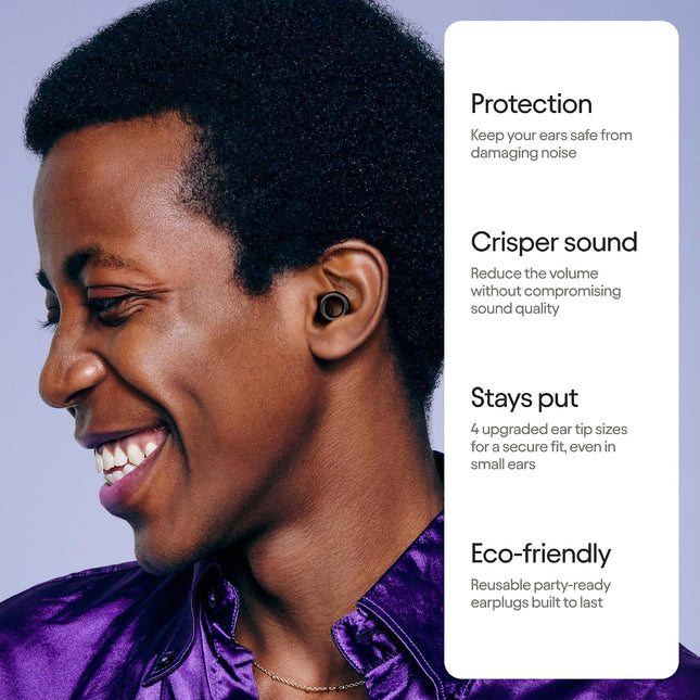 Loop Experience 2 Ear Plugs, Stylish High-Fidelity Hearing Protection with 17dB SNR Noise Reduction, Reusable Earplugs for Concerts, Festivals, Live Events, Musicians, DJs, Sports & Nightlife