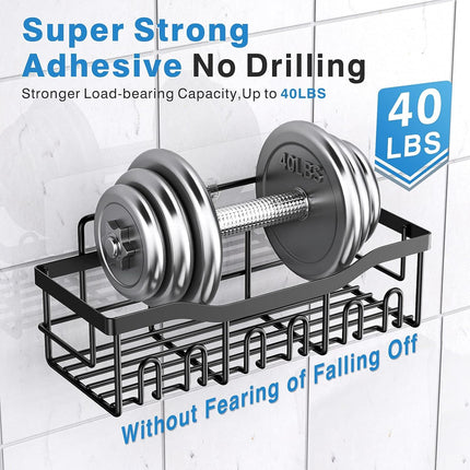EUDELE Adhesive Shower Caddy, 5 Pack Rustproof Stainless Steel Bathroom Organizers, Large Capacity No-Drill Shower Shelves for Bathroom Storage & Home Organization