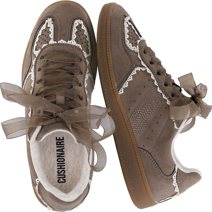 CUSHIONAIRE Belinda Women's Sneakers – Lace-Up Casual Shoes with Contrast Detail