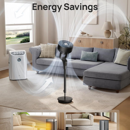 DREO Oscillating Standing Fan – Adjustable Pedestal Air Circulator with Remote Control