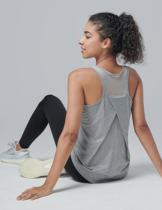 Women's 5-Pack Workout Tank Tops – Athletic Racerback Mesh Sleeveless Shirts for Yoga, Gym, Running & Fitness