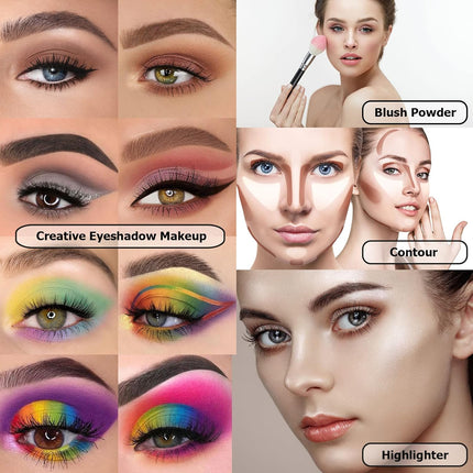 UCANBE 86-Color Eyeshadow Palette Makeup Set – 15-Piece Brush Kit with Highly Pigmented Matte, Shimmer & Glitter Eyeshadows, Highlighter, Contour & Blush Powders, Beauty Gift Set