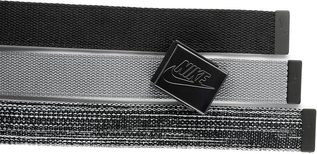 Nike Men's 3-Pack Adjustable Web Belts – Casual Canvas Belt Set
