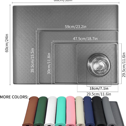 Silicone Pet Placemat for Dogs & Cats – 18" x 12" Waterproof Feeding Mat to Prevent Food & Water Spills (Grey)