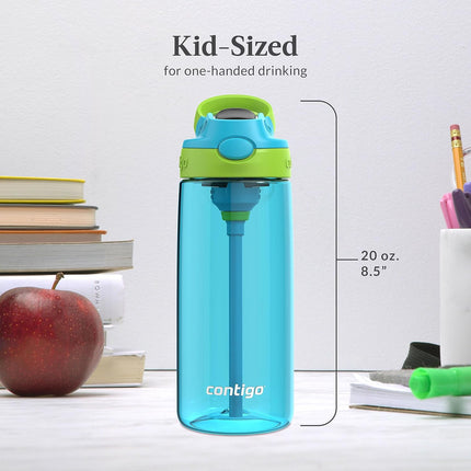 Contigo Aubrey Kids Water Bottle – Leak-Proof Reusable BPA-Free Water Bottle for Girls & Boys, Easy Sip Straw Bottle for School, Travel, Sports & Everyday Hydration