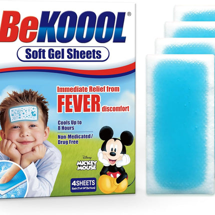 BeKOOOL Kids Cooling Gel Sheets – Non-Medicated Cooling Patches for Fever Discomfort