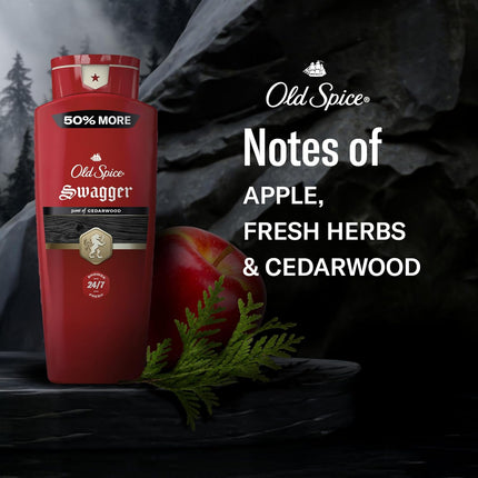 Old Spice Swagger Body Wash for Men – Cedarwood Scent 3X Defense Shower Gel 2-Pack