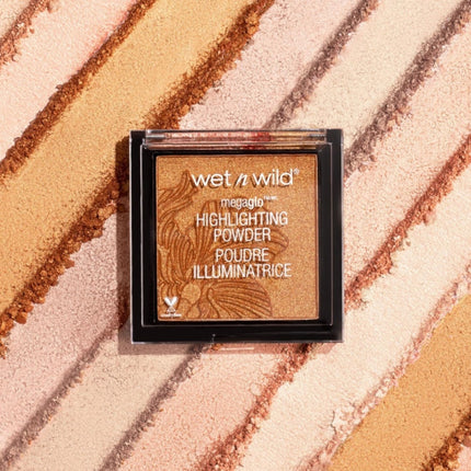 Megaglo Highlighting Powder, Highlighter Makeup, Shimmer Glow, Pink Rose Gold Blossom Glow