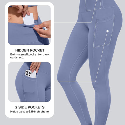 Leggings with Pockets for Women, High Waisted Tummy Control Workout Yoga Pants
