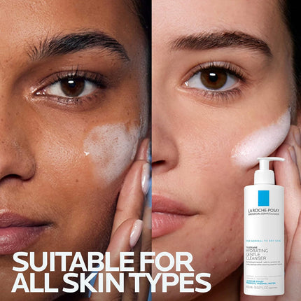 La Roche-Posay Toleriane Hydrating Gentle Facial Cleanser – Fragrance-Free Face Wash with Niacinamide & Ceramides, Moisturizing Cleanser for Sensitive Normal to Dry Skin
