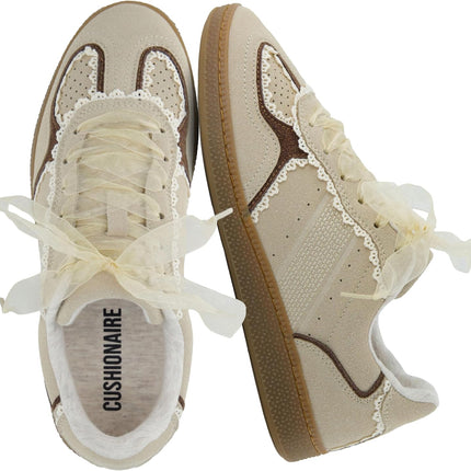 CUSHIONAIRE Belinda Women's Sneakers – Lace-Up Casual Shoes with Contrast Detail