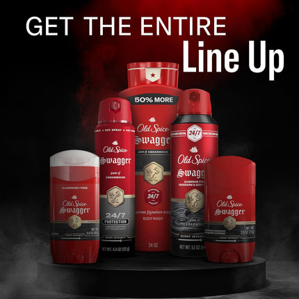 Old Spice Swagger Body Wash for Men – Cedarwood Scent 3X Defense Shower Gel 2-Pack