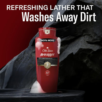 Old Spice Swagger Body Wash for Men – Cedarwood Scent 3X Defense Shower Gel 2-Pack