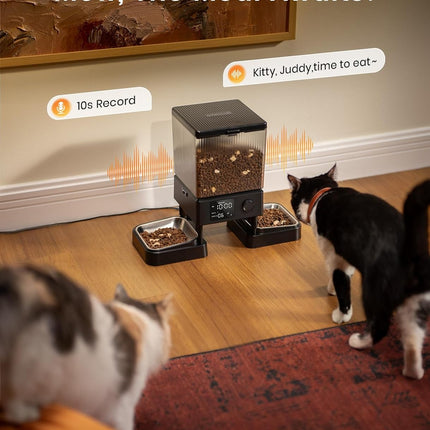Automatic Cat Feeder for 2 Cats, 20 Cups/5L Automatic Cat Food Dispenser for Small Pets Indoor, Timed Cat Feeder for Dry Food