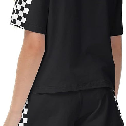 Unisex Girls Boys 2 Piece Outfits Crop Tops and Shorts Set Soft Cotton Clothing Sets Sports Tracksuit
