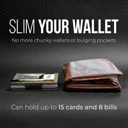 Minimalist Wallet for Men & Women - Slim RFID Wallet, Scratch Resistant, Credit Card Holder & Money Clip, Easily Removable Money & Cards, (Army Green)