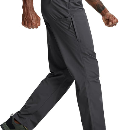 Mens Hiking Pants Lightweight Cargo Work Tactical Nylon Stretch Waterproof Quick Dry Fishing Travel Outdoor 6 Pockets