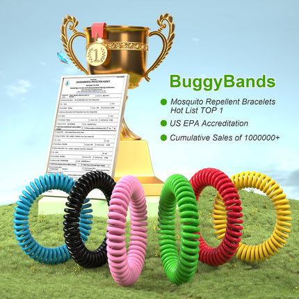 12 Pack Mosquito Repellent Bracelets for Adults & Kids, Individually Wrapped, DEET Free, Natural and Waterproof Band